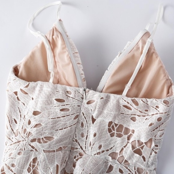 Black Crochet Palm Hi Low Asymmetrical Dress - Picture 4 of 5